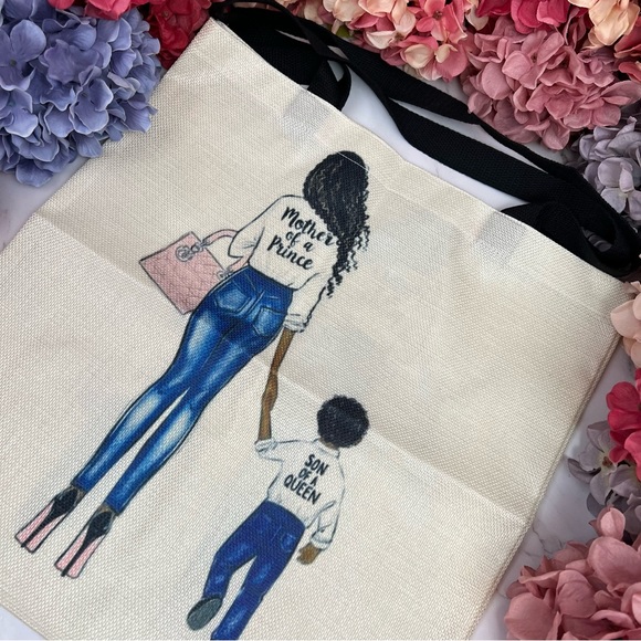 Eco-Friendly Mother Son Queen and Prince Folding Tote Bag - Picture 6 of 14